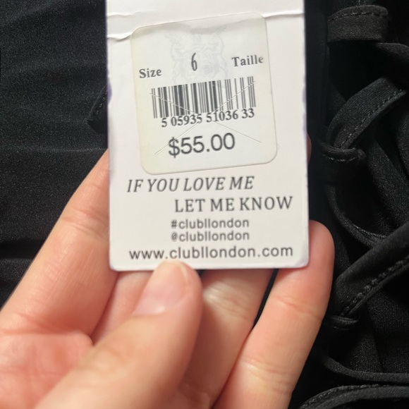 NWT cropped black high neck lace-up top - Picture 7 of 7